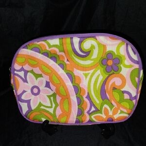 Clinique Purple and Orange Cosmetic Bags with Psychedelic Swirls